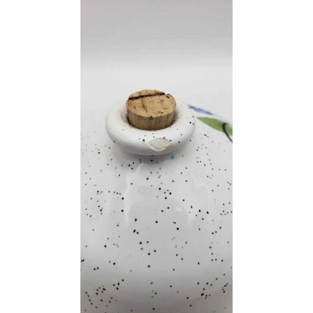 Set‎ of 3 Ceramic Bottles Lavender Design Cork Stopper Vases Home Decor